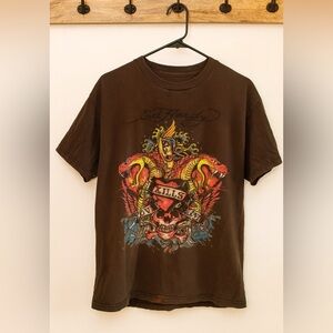 Vintage Y2K Ed Hardy Irregular cotton short sleeve T-shirt sz M women’s 90’s edg